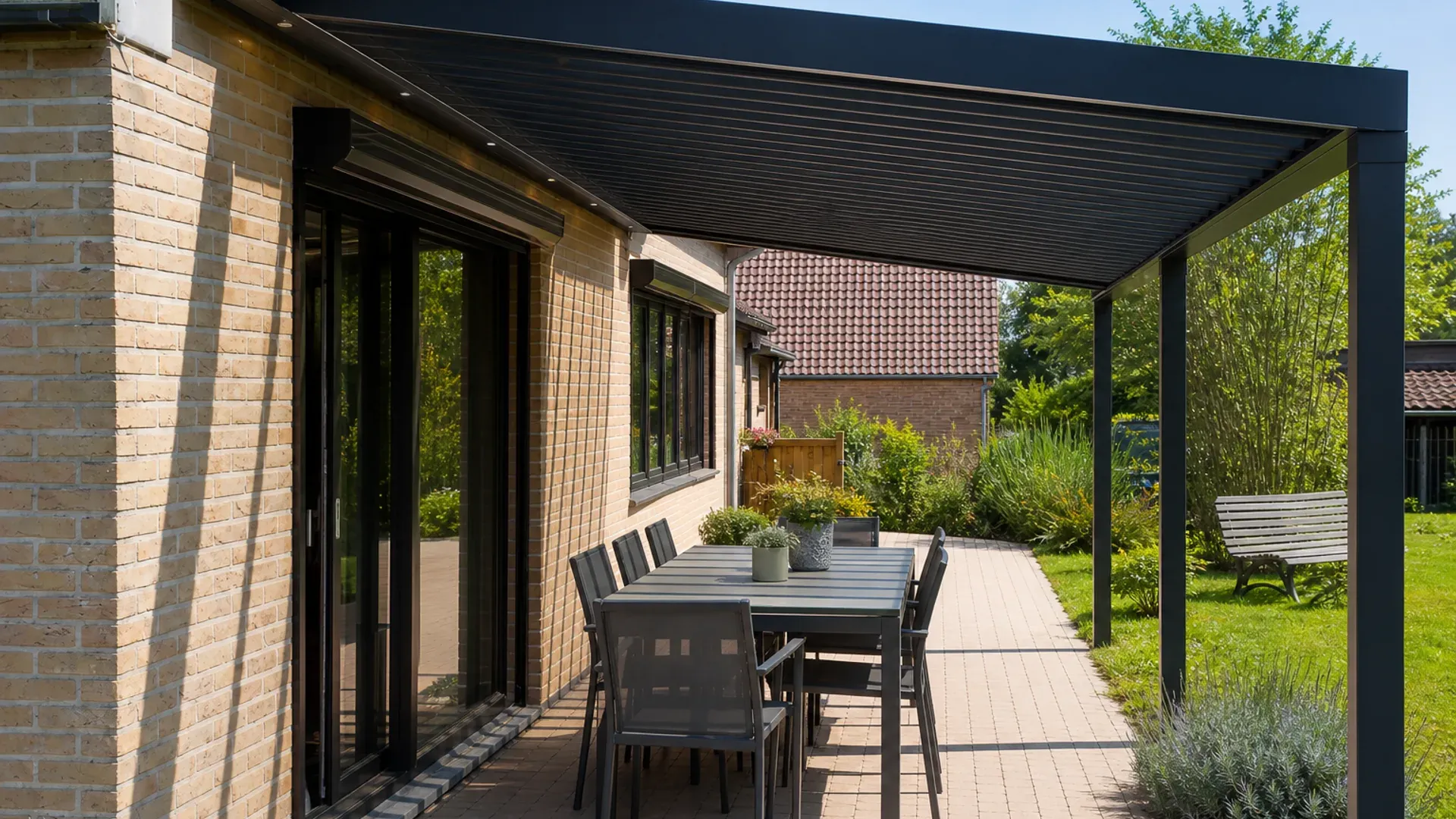 Pergola bioclimatique aluminium — lames orientables