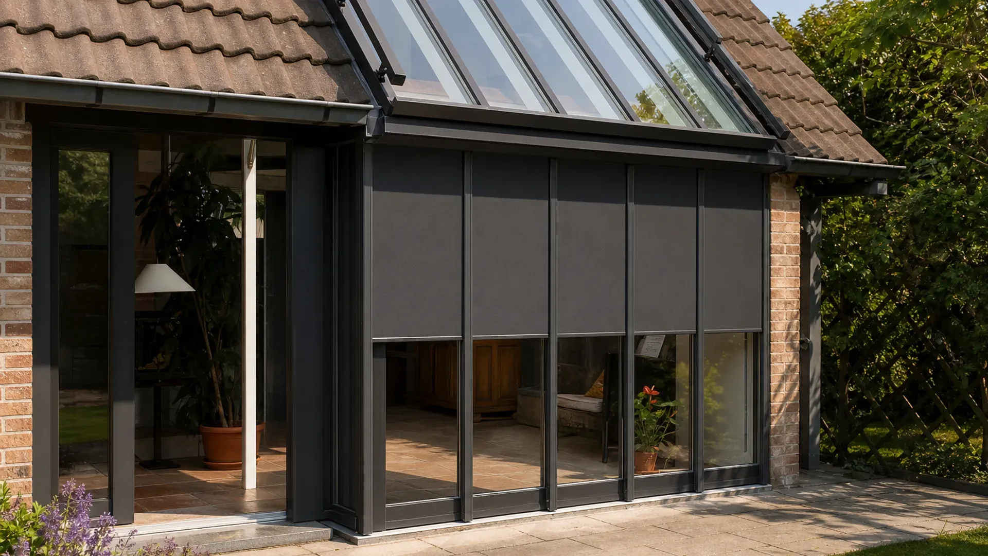 Screen solaire sur baie vitrée — protection anti-canicule